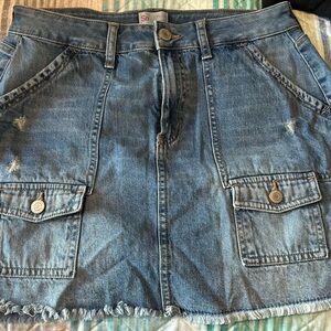 SO Blue Denim Skirt with Button Detail